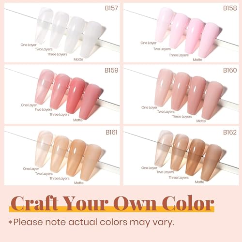 Beetles Gel Nail Polish Kit with UV LED Lamp - 6 Colors Starter Set