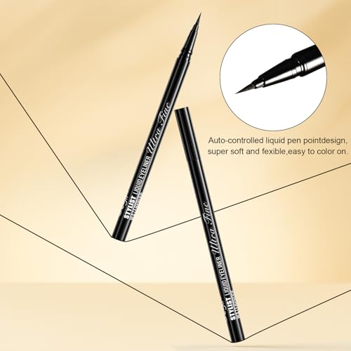 MARIA AYORA Waterproof Liquid Eyeliner - 16HR Long Lasting (Pack of 3)