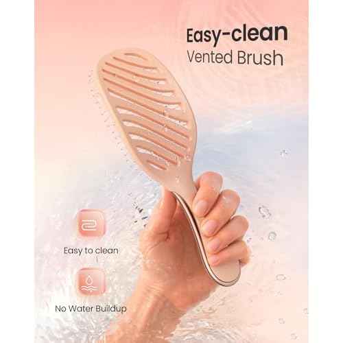 AIMIKE Detangling Brush, Wet Dry Vented Detangler Brush w/Soft Bristles, Pain-Free Detangle Hairbrush Loosens Stubborn Tangles, Extra Gentle on Sensitive and Fine Hair, for Women & Kids