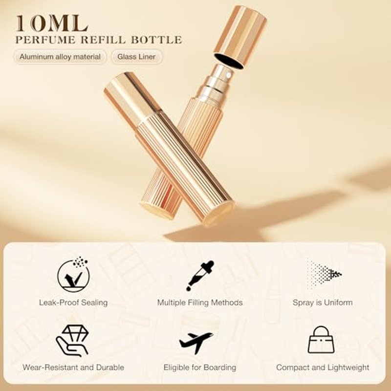 Kuangre 10ml Travel Perfume Atomizer - Refillable Pocket Spray Bottle