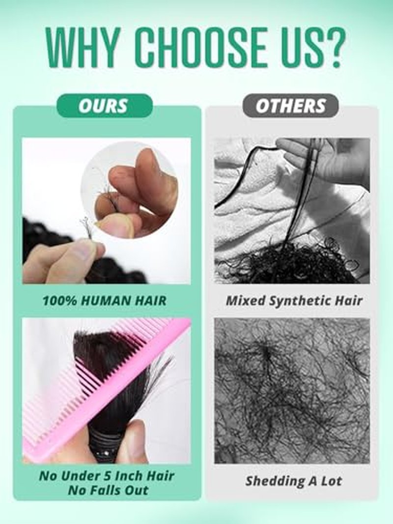 100% Virgin Brazilian Human Hair Deep Wave Braiding 18 Inch