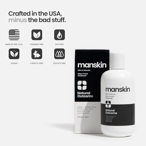 natural outcome Mens Face Wash Cleansing Gel with Mint and Marula Oil - Daily Cleanser Face Wash for Men - Sulfate Free 8 oz