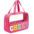 Cheer Chenille Letter Clear Makeup Bag with Handle