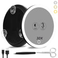 30x Magnifying Mirror with Light, Rechargeable LED