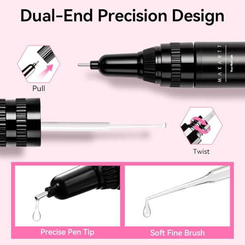 Makartt Nail Rhinestone Glue Gel 8ml*4 with Precision Brush & Tip - Gem Grip