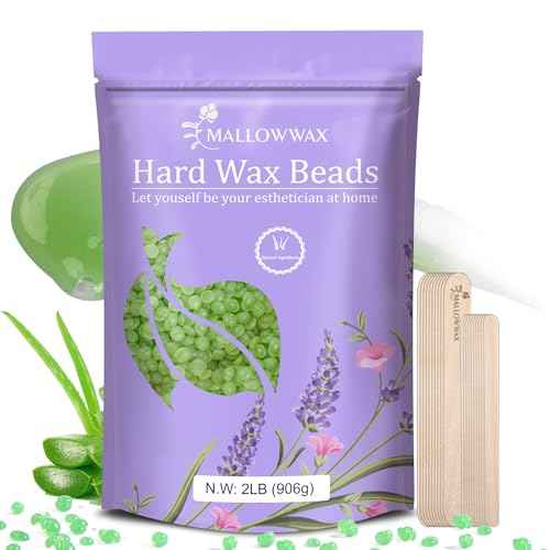 2LB Aloe Hard Wax Beads, Hair Removal Wax for Full Body, Eyebrow, Legs, Bikini Brazilian Waxing - Perfect for Coarse and Fine Hair