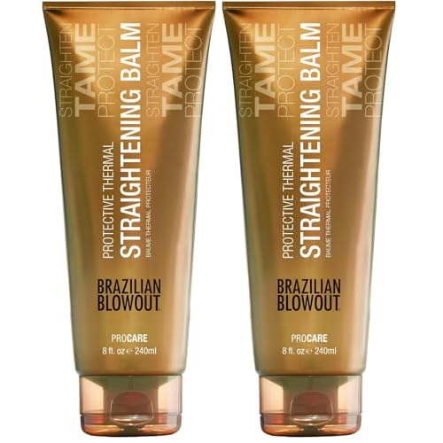 BRAZILIAN BLOWOUT Protective Thermal Straightening Balm, 8 Fl Oz,(Pack of 2)