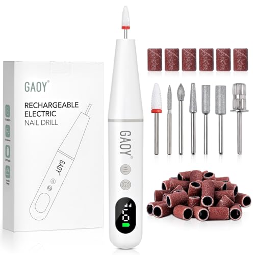 Cordless Nail Drill - Rechargeable Electric Nail File with LED Display for Manicure & Pedicure