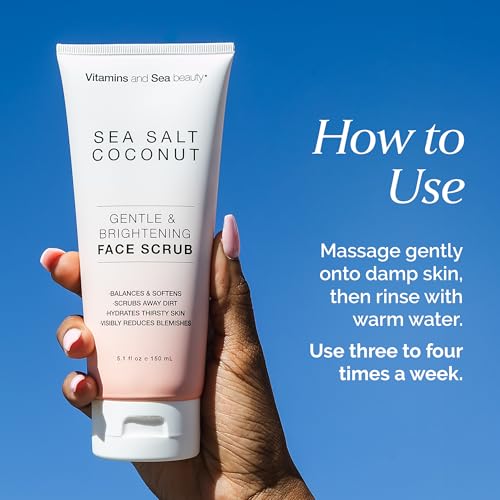 Sea Salt & Coconut Face Scrub Exfoliator – 5.1 oz