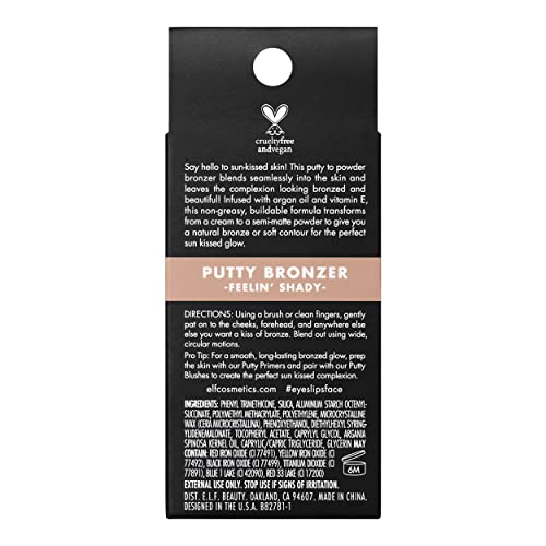 e.l.f. Putty Bronzer Cream-to-Powder, Feelin' Shady 0.35oz