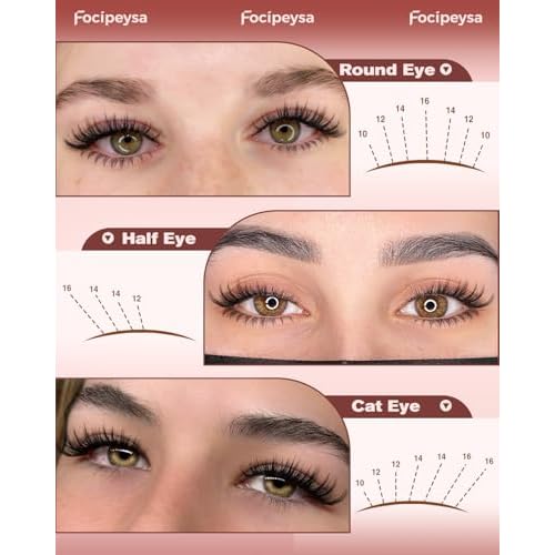 Focipeysa Wispy Lash Clusters Natural Eyelash Clusters Pesta?as Postizas Naturales Spiky Manga Lash Extensions C Curly Individual Lashes 10-16mm with Bottom Lashes Clusters DIY Lash at Home