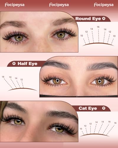 Focipeysa Wispy Lash Clusters - Natural Spiky Individual Lashes 10-16mm