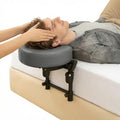 Massage Headrest for Bed, Foldable Adjustable Massage Memory Foam Face Cradle, Portable Head Rest Attachment for Mattress, Waterproof Leather Home Bed Massage Head Holder with Face Pillow