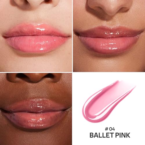 Color Nymph Lip Oil & Lip Gloss Set, Hydrating Non-Sticky Lip Makeup, Nourishing Lip Care with Jojoba Oil & Hyaluronic Acid, Glossy Pigmented Finish, #04 Ballet Pink