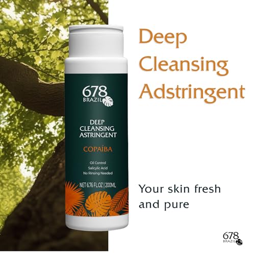 678Brazil Oil Control Deep Cleansing Astringent Lotion - Fresh and Pure Skin - Daily Use - for Oily and Acne-Prone Complexion - Copaiba, Salicylic Acid, Passion Fruit, Aloe Vera - 200ml / 6.76fl.oz