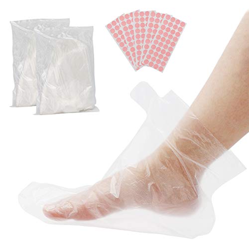 Segbeauty Paraffin Wax Bath Foot Liners with Stickers - 200 Pack Plastic Covers