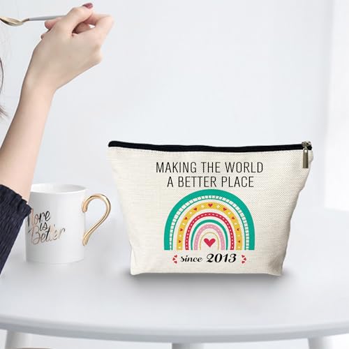 13 Year Old Girl Gift Ideas Cosmetic Bags - Making The World A Better Place Since 2013 Makeup Bag,13th Birthday Gifts for Teenage Girls, Funny 2013 Birthday Decorations for Her (2013)