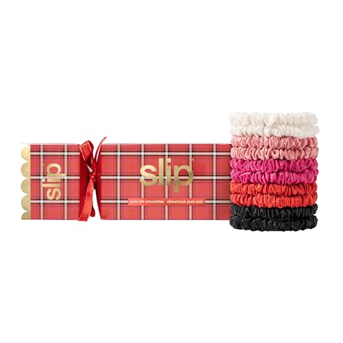 slip Skinny Scrunchies in Holiday Cracker Packaging: Anti-Crease, Anti-Breakage Slipsilk¢â Design Protects Delicate Hair | Includes 10 Pure Silk Scrunchies, Jean