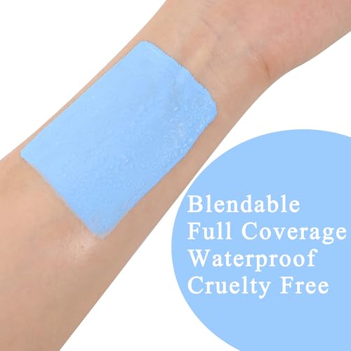 Light Blue Liquid Foundation for Halloween Corpse Bride Makeup