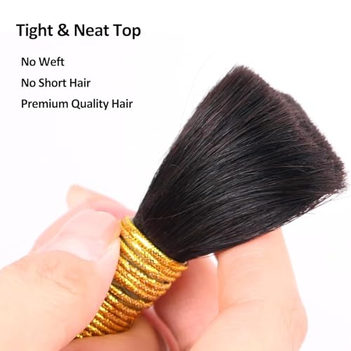 BA #1B Human Deep Wave Braiding Hair Bulk 26 Inch Natural Black 3 Bundles