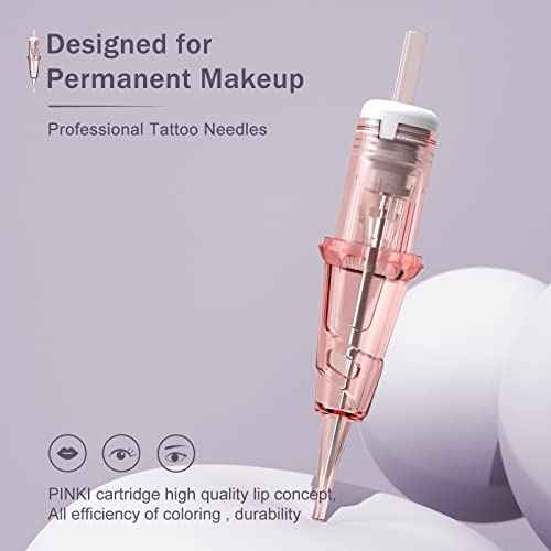 EZ Tattoo Cartridge Needles - 20Pcs #10 (1RL) Permanent Makeup SMP Bugpin Round Liner 0.3MM Microblading Hair Scalp for Pink Tattoo Supplies - PINKI 1001RL