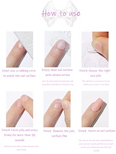 Pink White Long Square Press on Nails French Tip Fake Nails 5D Star Bow Pearl False Nails with Designs Cute Acrylic Nails Full Cover Glossy Glue on Nails Artificial Nails for Women Girls 24Pcs