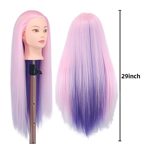 Eumos 29" Mannequin Head with Synthetic Hair & Clamp