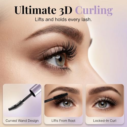 Curl Mascara for Lengthening & Volumizing - Smudge-Resistant, Tubing
