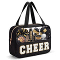 KYTACCU Cheer Makeup Bag with Chenille Letters - Clear Travel Pouch