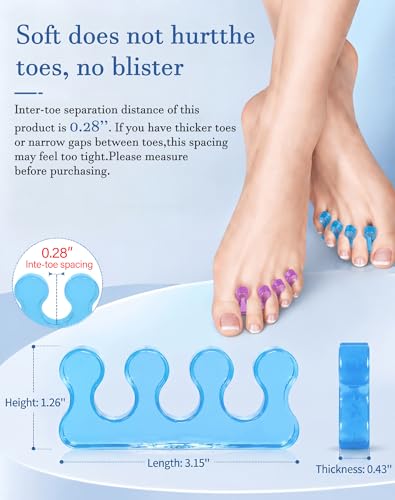 SUNFATT Soft Gel Toe Separators for Pedicure & Nail Polish Grooming