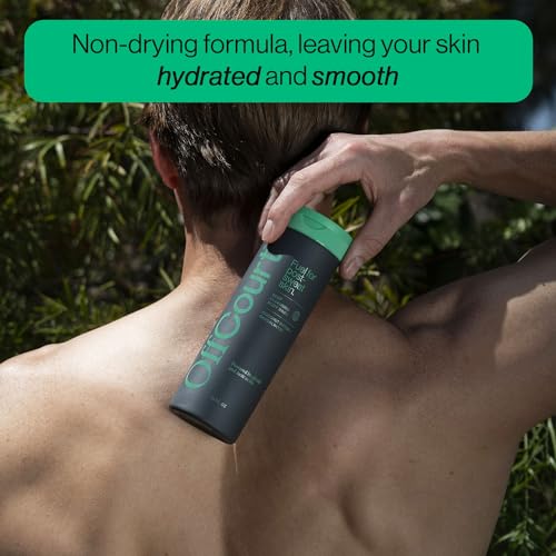 OffCourt Sulfate-Free Body Wash for Men & Women - Non-Drying Exfoliator with Glycolic & Lactic Acids Leaves Skin Fresh & Smooth with Coconut Water and Sandalwood Scent, 14 Fl. Oz (Pack of 1)