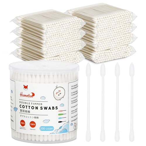HOMEFOX Organic Cotton Swabs - 1000 Count Precision Tips