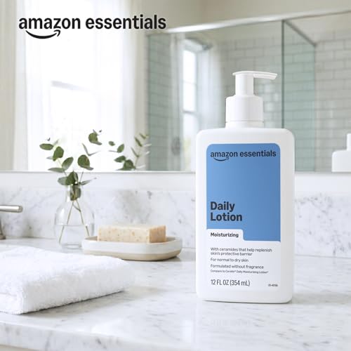 Amazon Essentials Daily Moisturizing Lotion with Ceramides, 12 oz