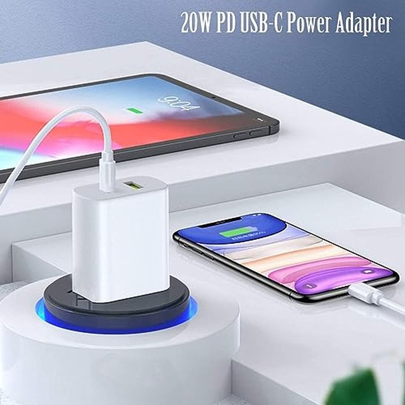 2 Pack USB-C Dual Port Wall Charger 20W Fast Charging