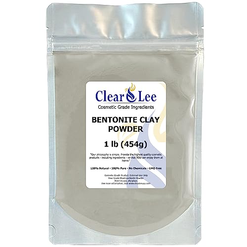 ClearLee Bentonite Clay Cosmetic Grade Powder - 100% Pure Natural Powder - Great For Skin Detox, Rejuvenation, and More - Heal Damaged Skin - DIY Clay Face Mask (1 LB)