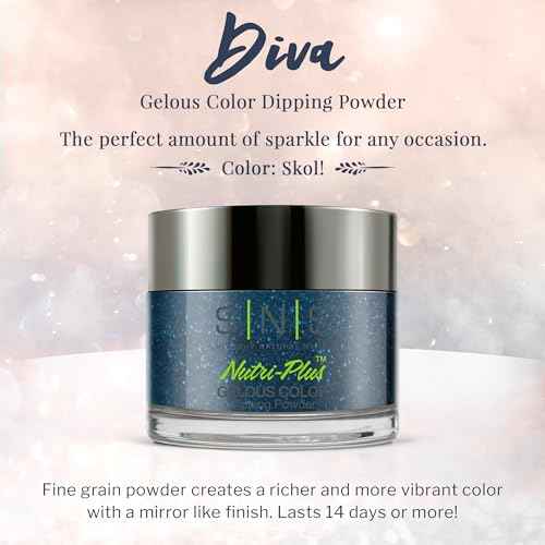 SNS Nail Dip Powder, Gelous Color Dipping Powder - Skol! (Blue/Teal, Shimmer) - Long-Lasting Dip Nail Color Lasts 14 Days - Low-odor & No UV Lamp Required - 1 oz