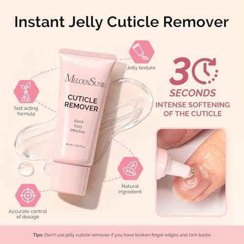 MelodySusie Cuticle Remover Kit,60g Cuticle Remover Cream 15ML Cuticle Oil,Cuticle Nipper Trimmer Pusher, Nail File and Brush for Cuticle Softener & Moisturize Manicure Kit for Nail Care