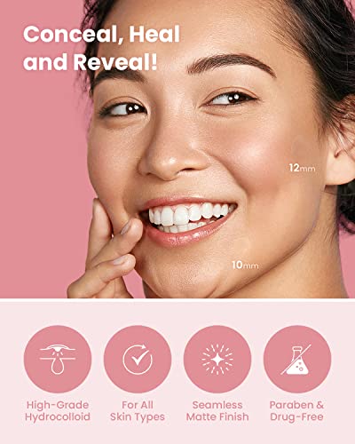 GLAM UP Hydrocolloid Blemish Pimple Zit Patches - Invisible Ultra Thin Spot Cover Stickers for Face and Skin, Strong Water-proof and Adhesive Overnight, Vegan-friendly (36 Count / 2 Sizes)