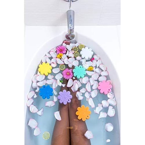 Spongelle Freesia Pear Wild Flower Buffer Body Scrubber | Bath & Shower Loofah for Women | Exfoliator with Body Wash Infused Sponge-| 14+ uses,(Pack of 2)