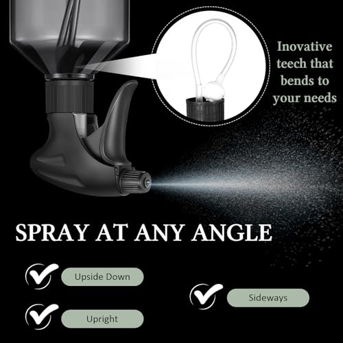 Baderke 2 PCS 360¡Æ Spray Bottle, 16 oz Upside Down Spray Bottles, Plastic Spray Bottles is Nice for Plants, Cleaning Solutions, Durable Nozzle w/Fine Mist and Stream Setting (Gray)