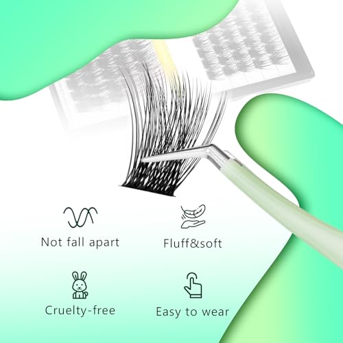 Bodermincer 120 Cluster Lashes D Curl Mixed Length Eyelash Extensions