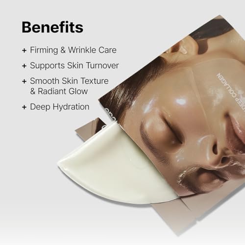 Super Glow Deep Collagen Hydrogel Mask 1.48 oz ¡¿ 8 Sheets, 5,000,000ppb Hydrolyzed Collagen, Elasticity, Wrinkle Care & Radiance, Overnight K-Beauty Mask (8 Count (Pack of 1)) Sold by Pharmeus