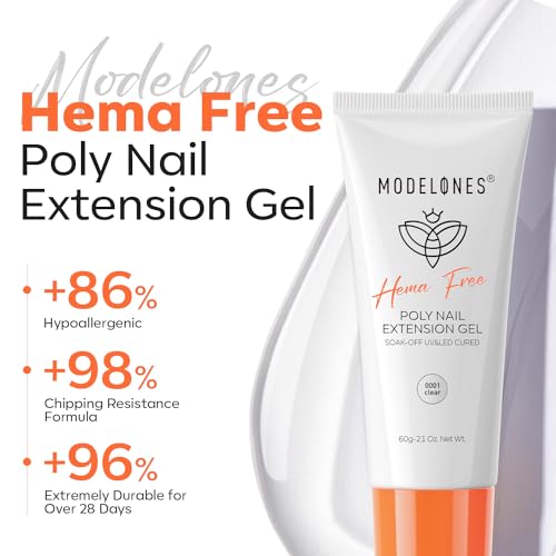 Modelones HEMA-Free Clear Poly Gel 60ml - Long Lasting Nail Extension