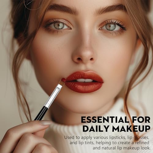 Silver Portable Lip Brush Set - Professional Makeup Tools for Lipstick & Gloss
