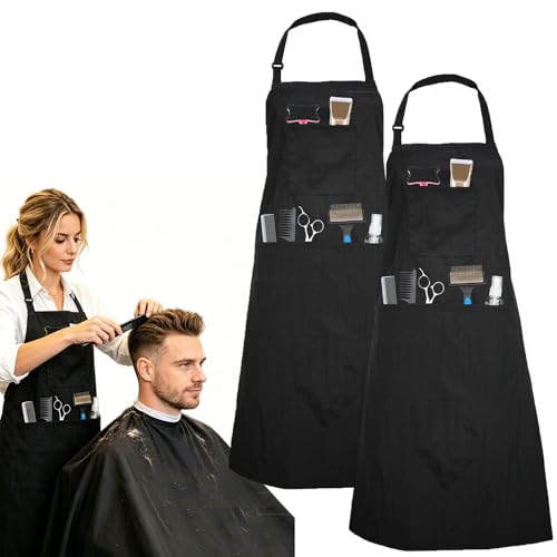 Hair Stylist Apron with 4 Pockets & Adjustable Strap
