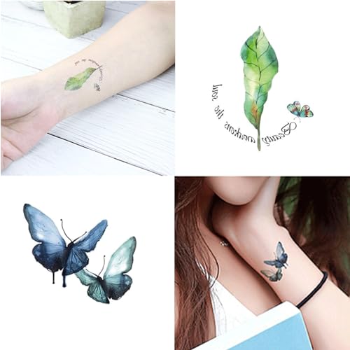 Flower Temporary Tattoos for Women - 80 Sheet Waterproof Stickers