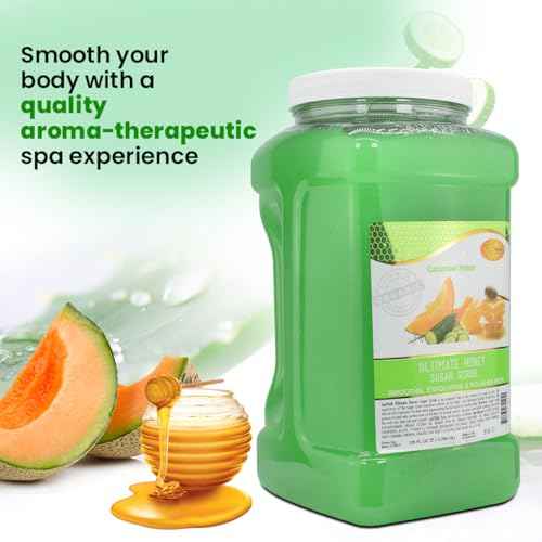 SPA REDI - Sugar Body Scrub, Honey, Cucumber Melon, 128 Oz, Exfoliating, Moisturizing, Hydrating and Nourishing, Glow, Polish, Smooth and Fresh Skin - Body Exfoliator