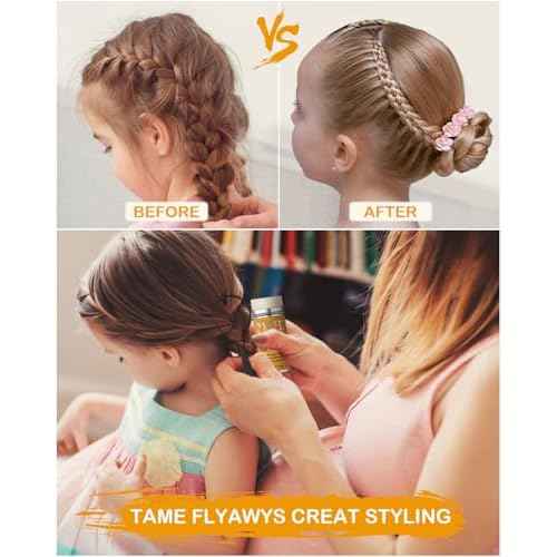 Hair Wax Stick - Slick Back Hair Brush Set 6Pcs, Wax Stick for Hair Flyaways, Bun Accessories, Non-greasy Styling Cream for Women, Kids & Teen Girls