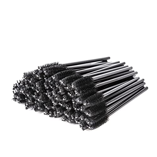 i-Laesh Black 100 Pcs Disposable Eyelash Brush & Mascara Wand Set - Lash & Brow Spoolies