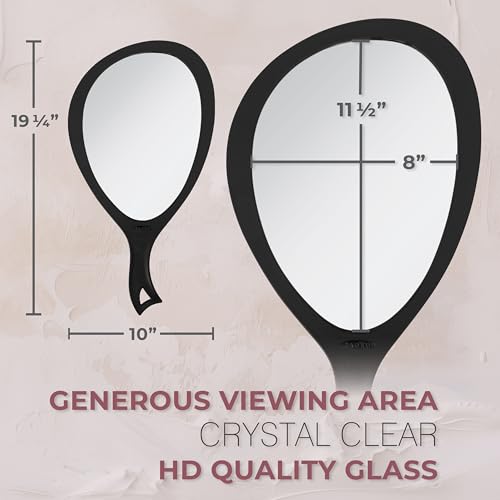 Zadro Salon Professional 10x19 Magenta Large Distortion-Free Hand Mirror with Handle